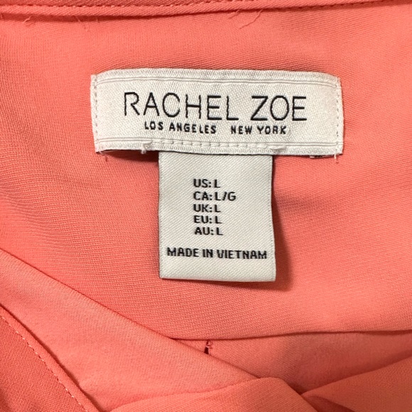 NWOT Rachel Zoe Polyester Pink Orange Loose Fit Sleeveless Button Down Shirt L - Picture 13 of 15